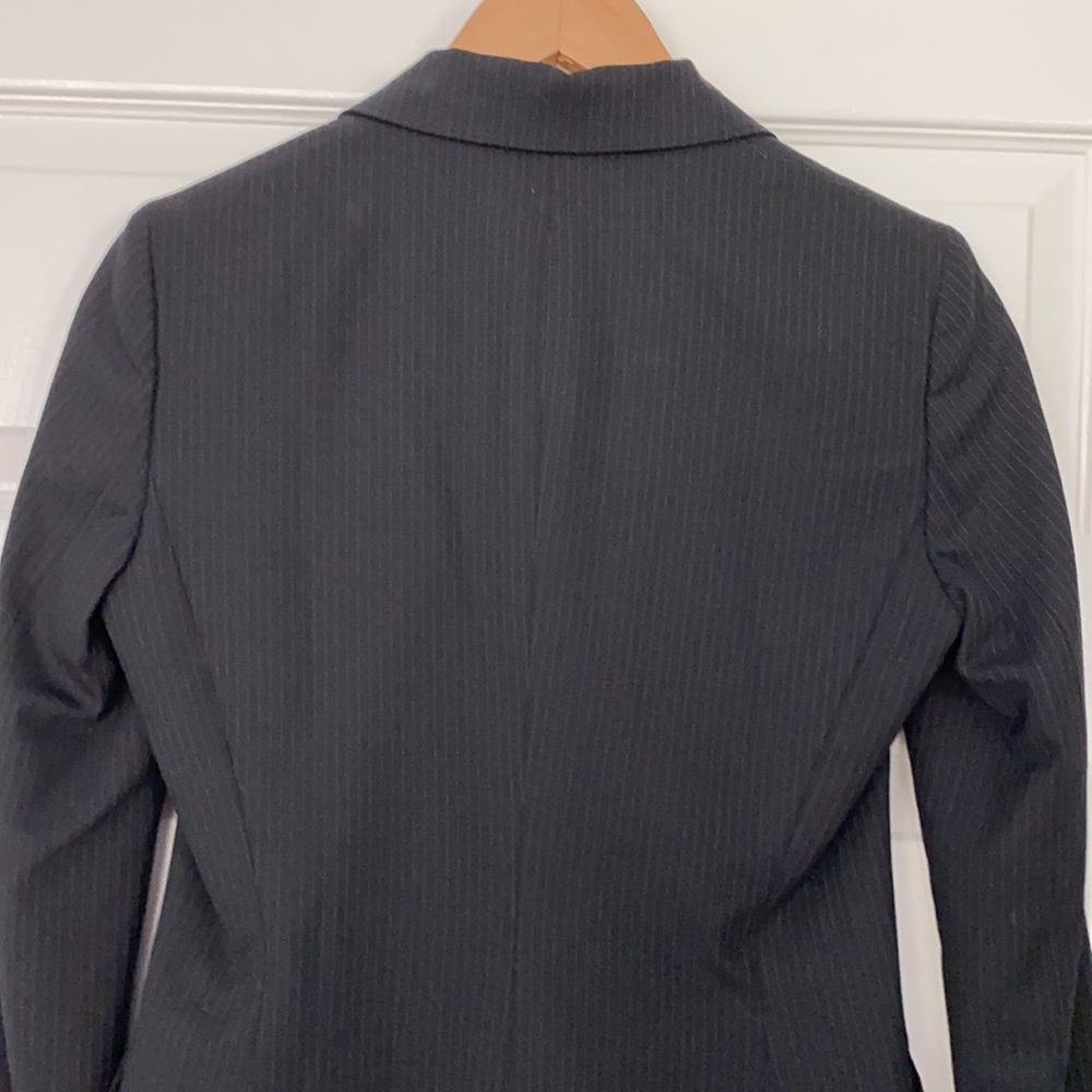 Elie Tahari Black Micro Pinstripe Suit Blazer Jacket Size 2 - Picture 6 of 13